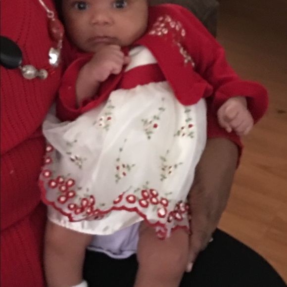 Baby Girl Off-White Floral Dress - Picture 6 of 6